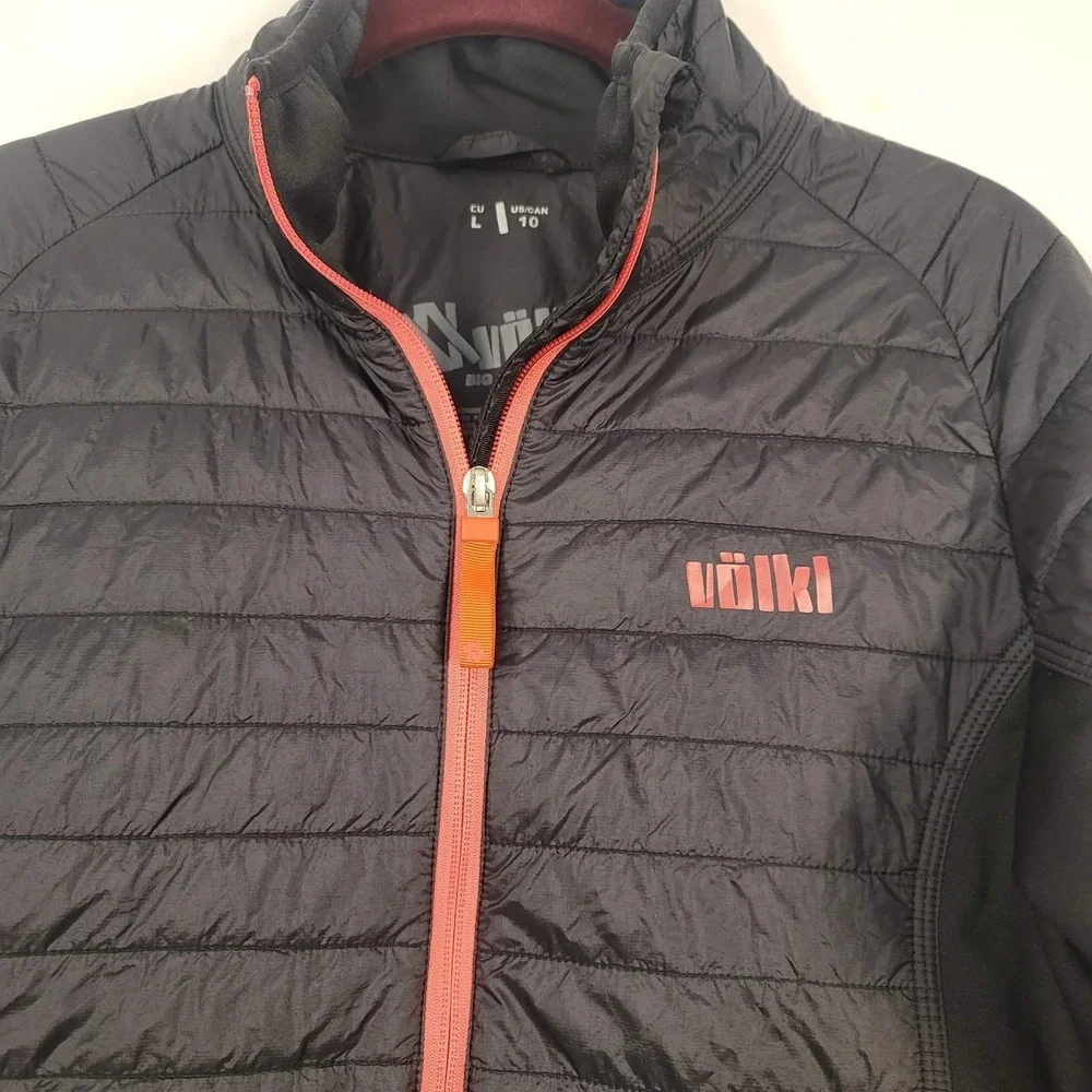 Volkl Big Mountain Pro Jacket Ladies‎ Large Black Orange Quilted Ski Insulated